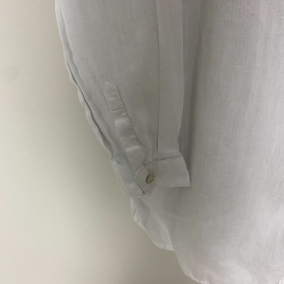 Sundance Linen Tunic Shirt Mother of Pearl Buttons Womens Medium White - Picture 5 of 6